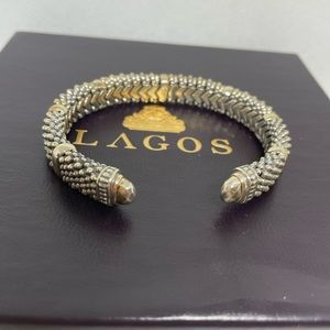 Lagos Sterling Silver Caviar  Torque Cuff